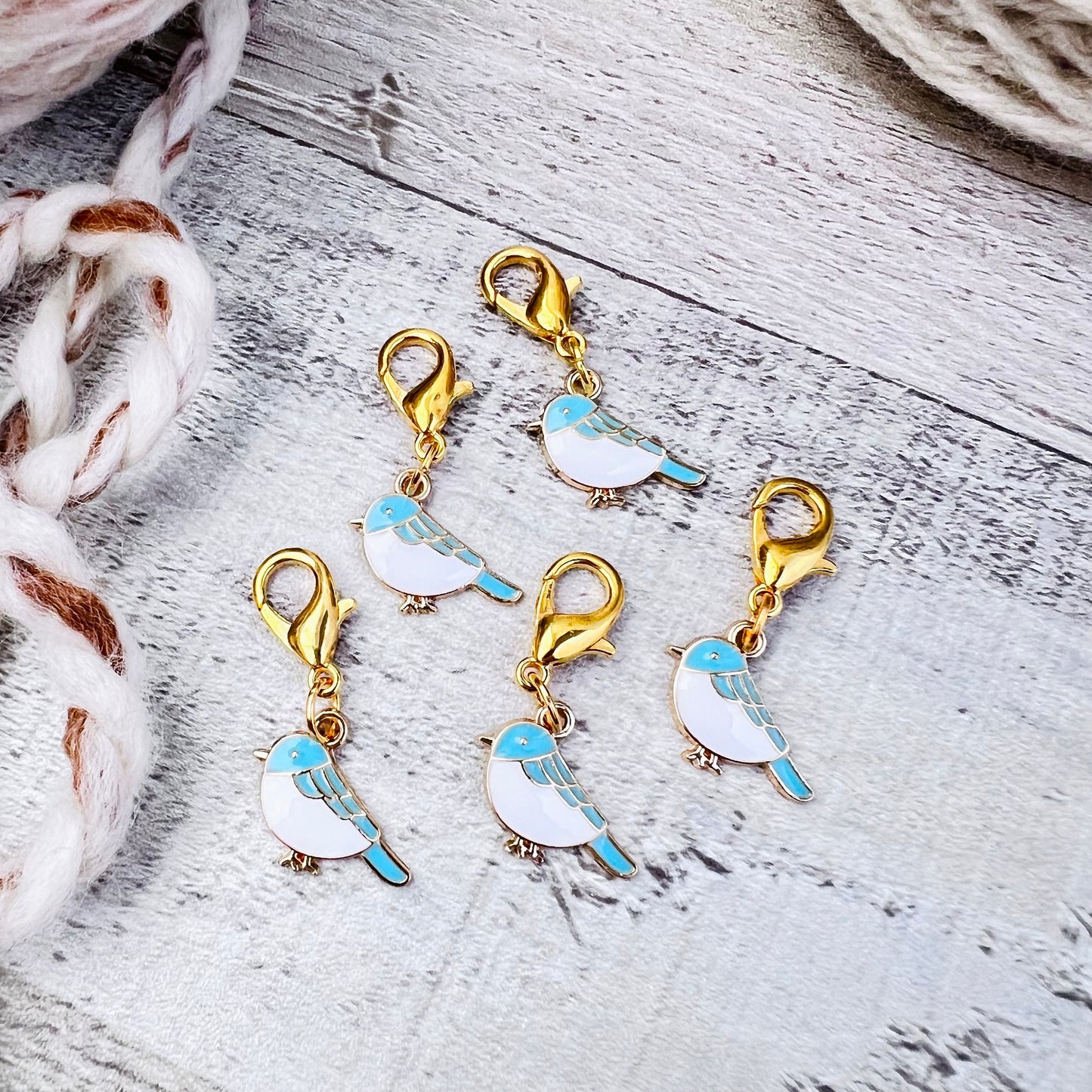 Blue Bird Stitch Markers Set