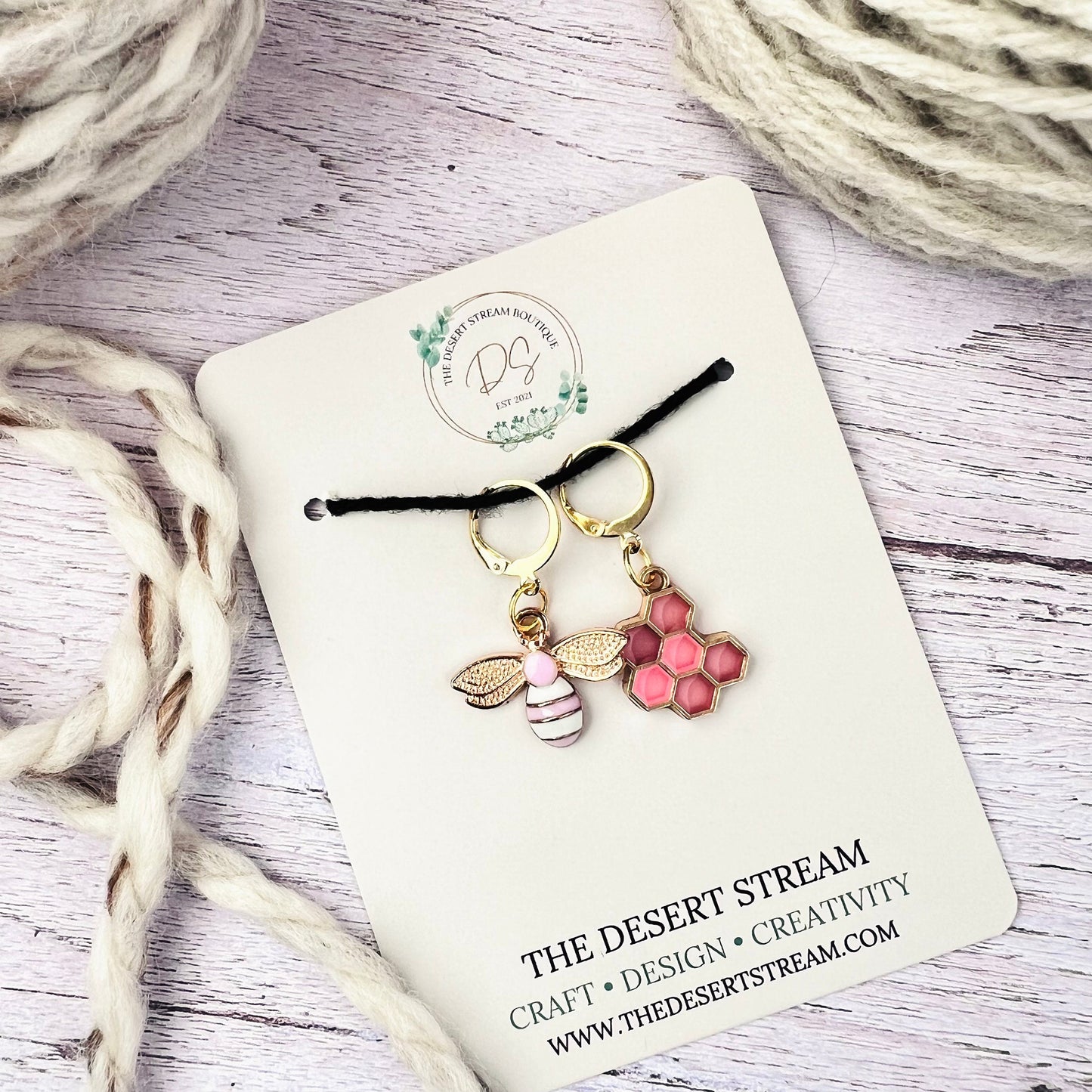 Blush Bee Stitch Markers