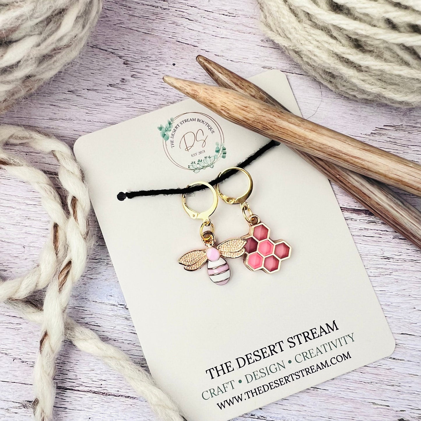 Blush Bee Stitch Markers