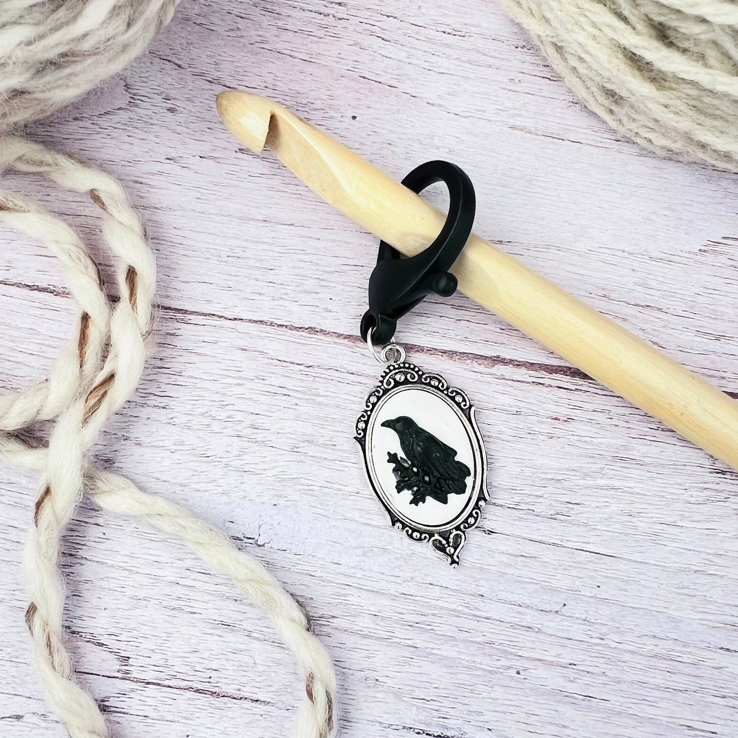 Victorian Raven Jumbo Stitch Marker