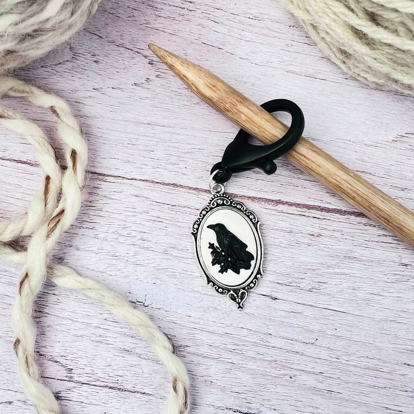 Victorian Raven Jumbo Stitch Marker