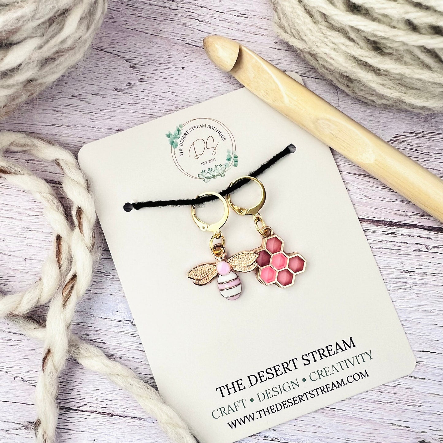 Blush Bee Stitch Markers