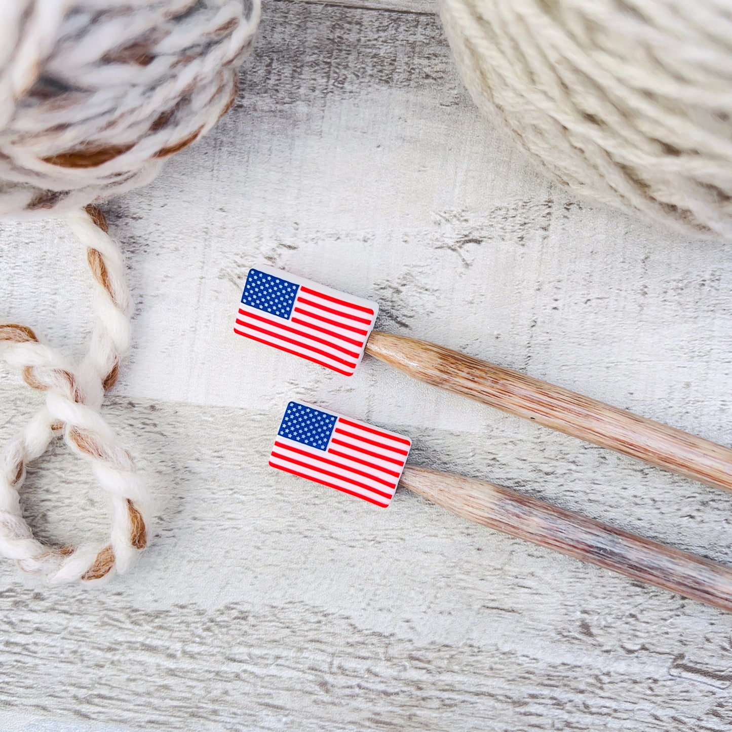 American Flag Stitch Stopper Knitting Needle Point Protectors