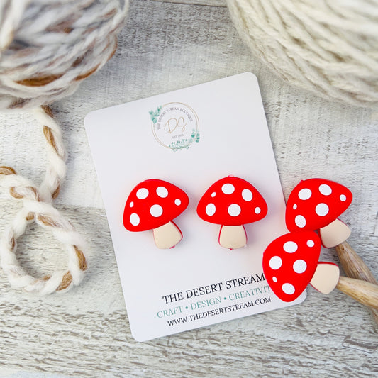 Mushroom Stitch Stoppers Knitting Needle Point Protectors