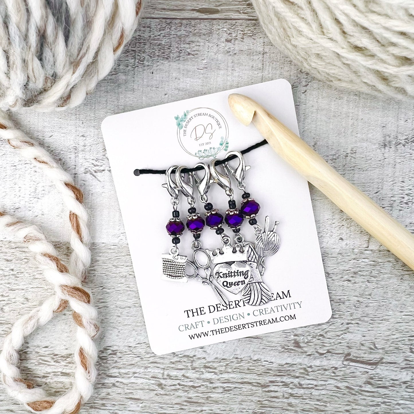 Knit Queen Stitch Markers Set - Knitting and Crochet