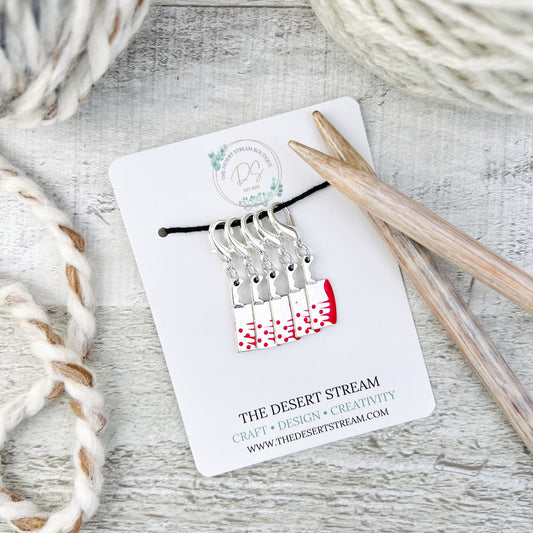 Bloody Knife Stitch Markers Set - Knitting and Crochet