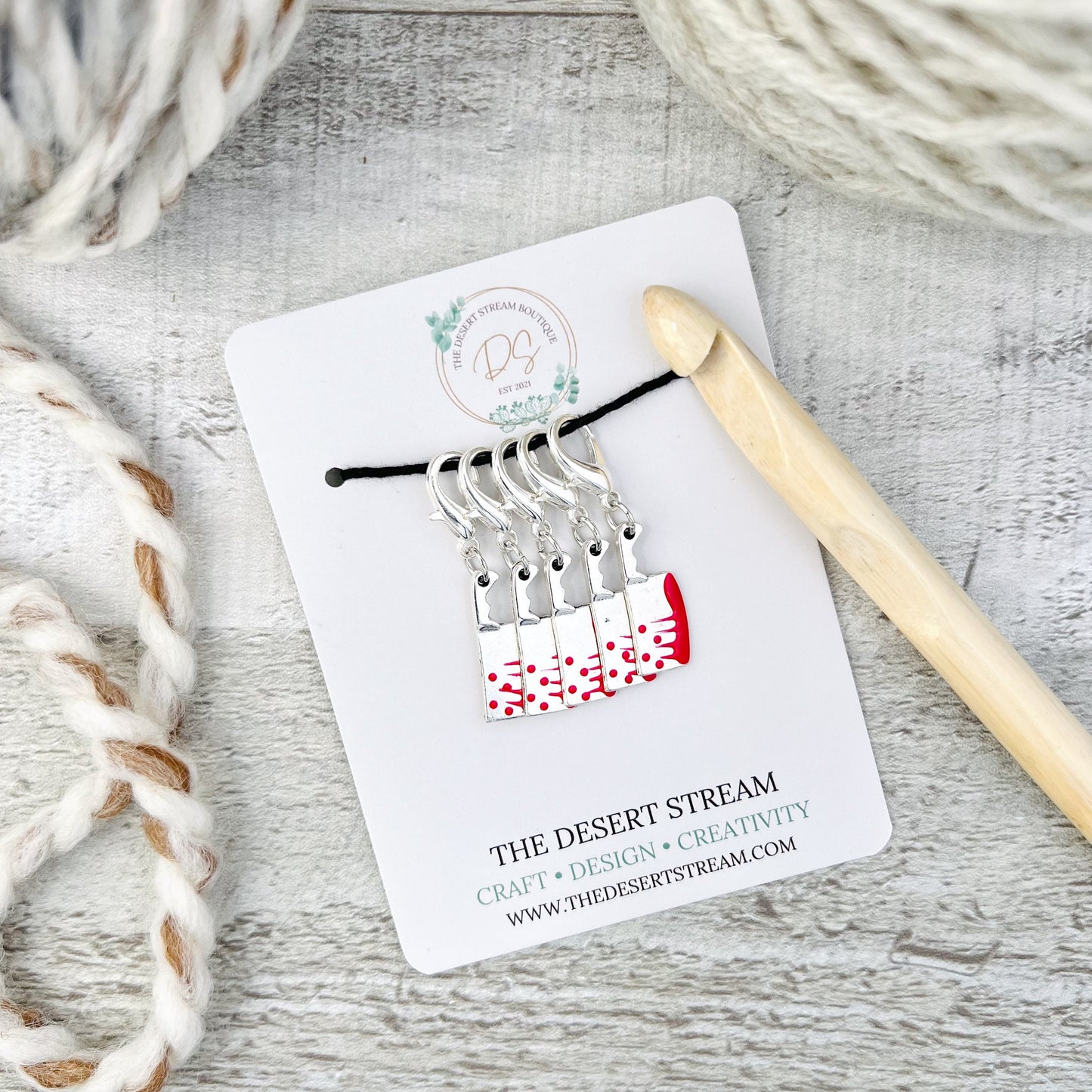 Bloody Knife Stitch Markers Set - Knitting and Crochet