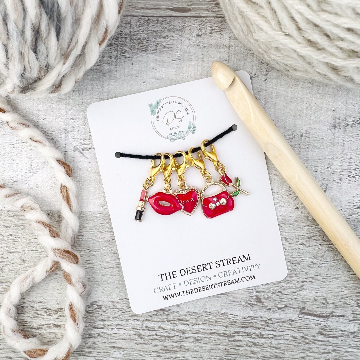 Scarlet Stitch Markers Set - Knitting and Crochet