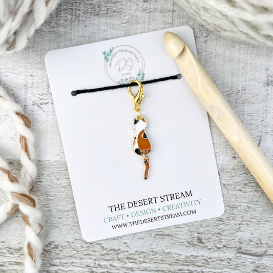 Calico Cat Stitch Marker - Knitting and Crochet