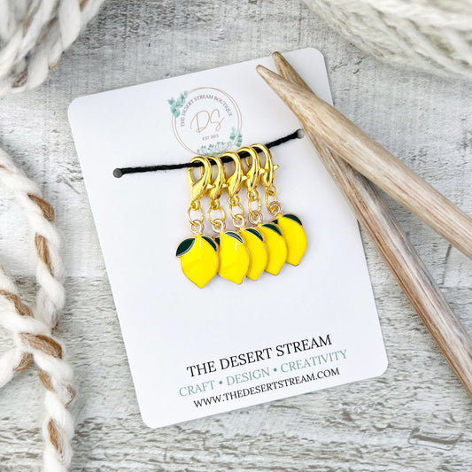 Lemon Stitch Markers Set - Knitting and Crochet