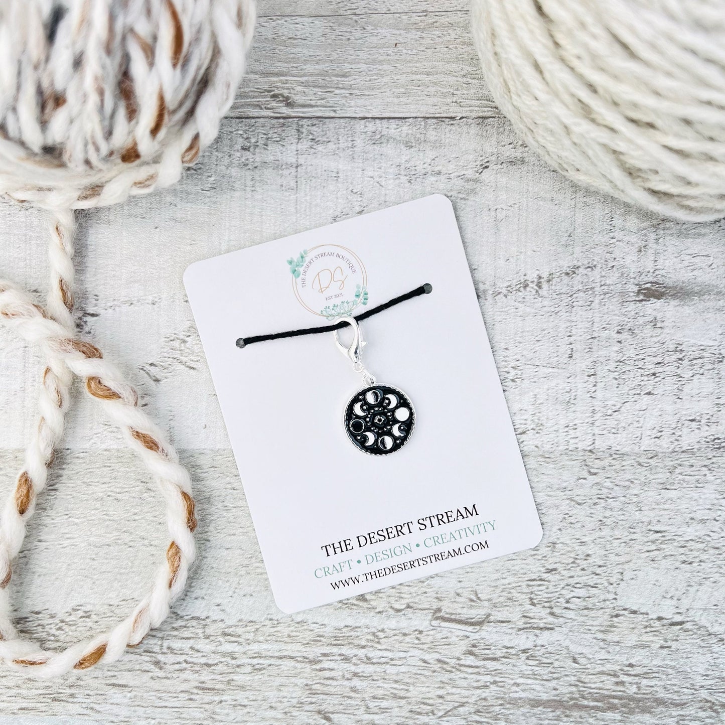 Moon Phase Stitch Marker - Knitting and Crochet