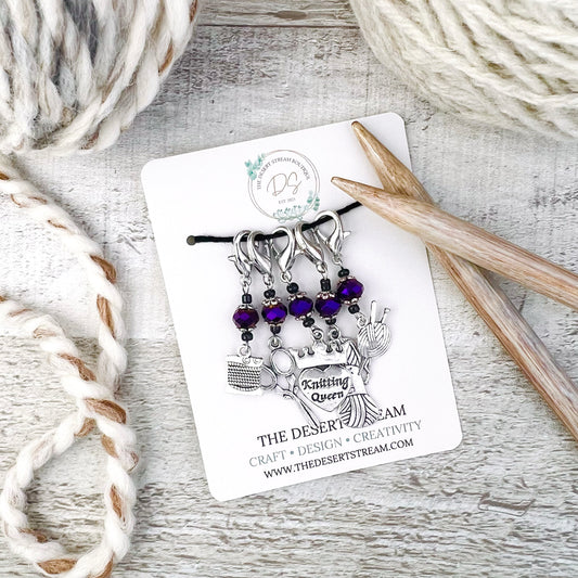 Knit Queen Stitch Markers Set - Knitting and Crochet