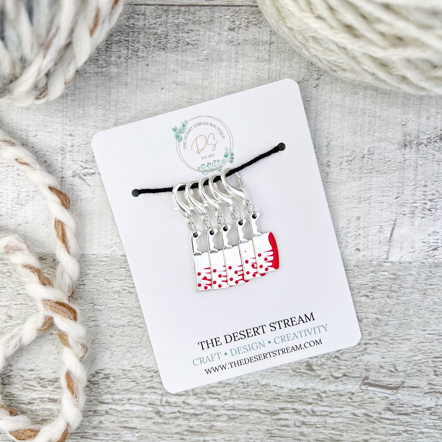 Bloody Knife Stitch Markers Set - Knitting and Crochet