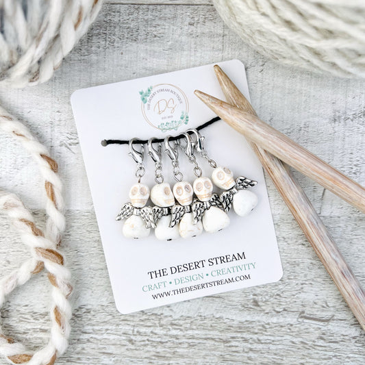 Skull Angel Stitch Markers Set - Knitting and Crochet