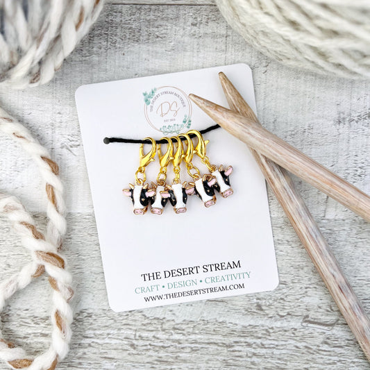 Cow Stitch Markers Set - Knitting and Crochet