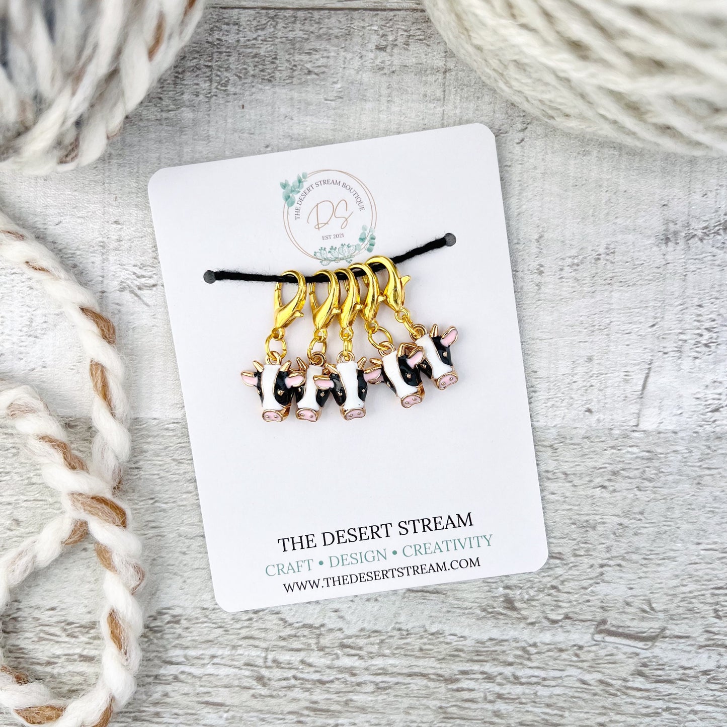 Cow Stitch Markers Set - Knitting and Crochet