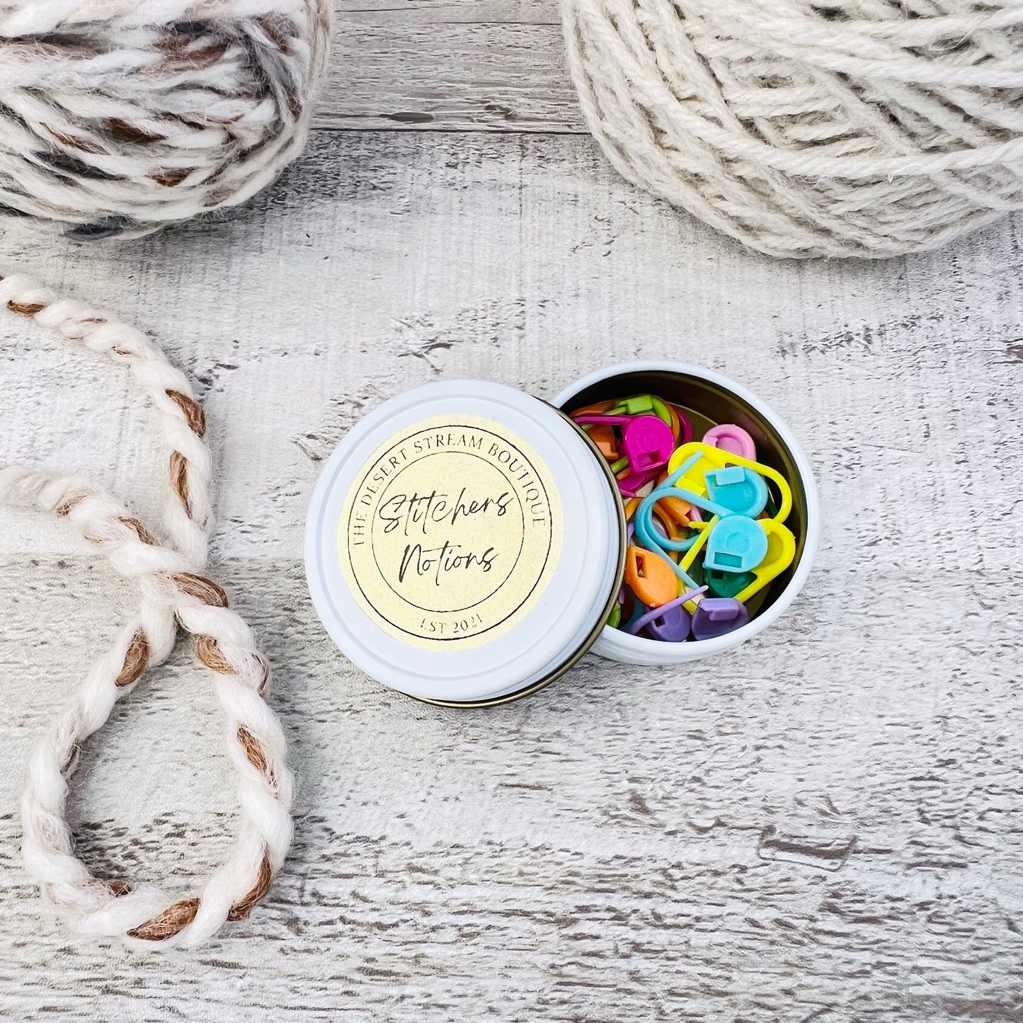 Colorful Stitch Markers Tin Set - Knitting and Crochet