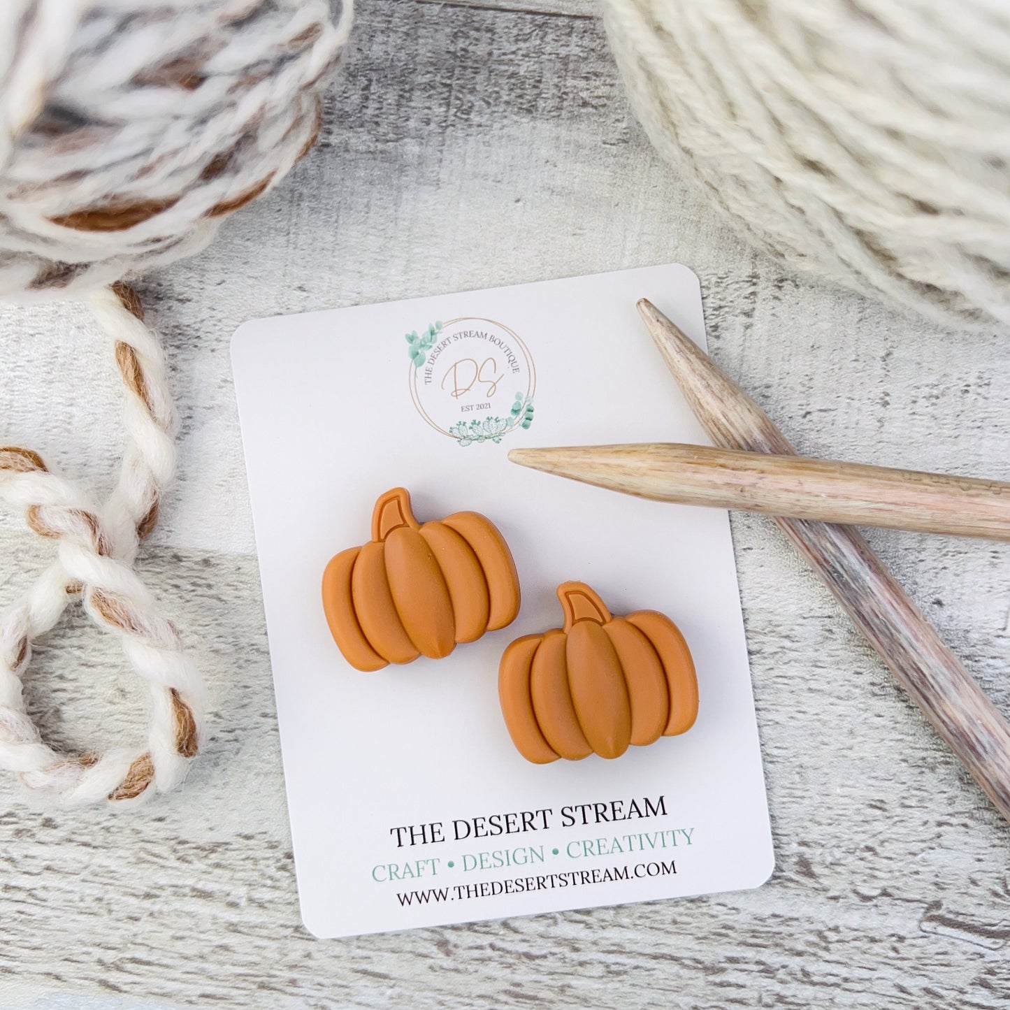 Pumpkin Stitch Stoppers Knitting Needle Point Protectors