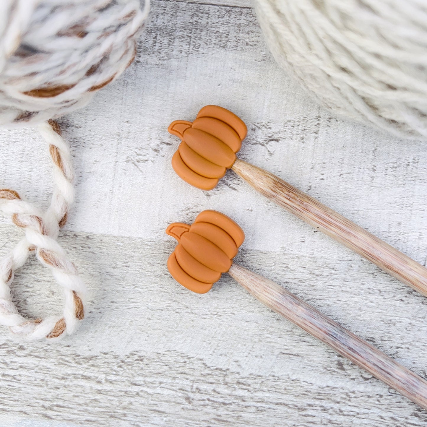 Pumpkin Stitch Stoppers Knitting Needle Point Protectors