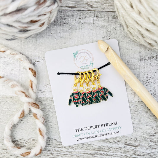 Christmas Sweater Stitch Markers Set - Knitting and Crochet