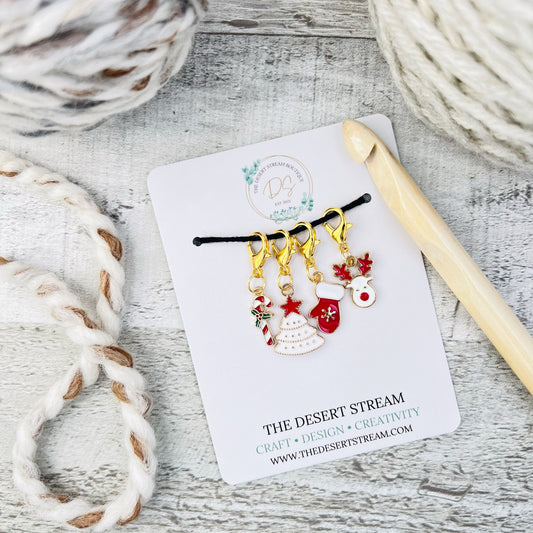 Christmas Stitch Markers Set - Knitting and Crochet