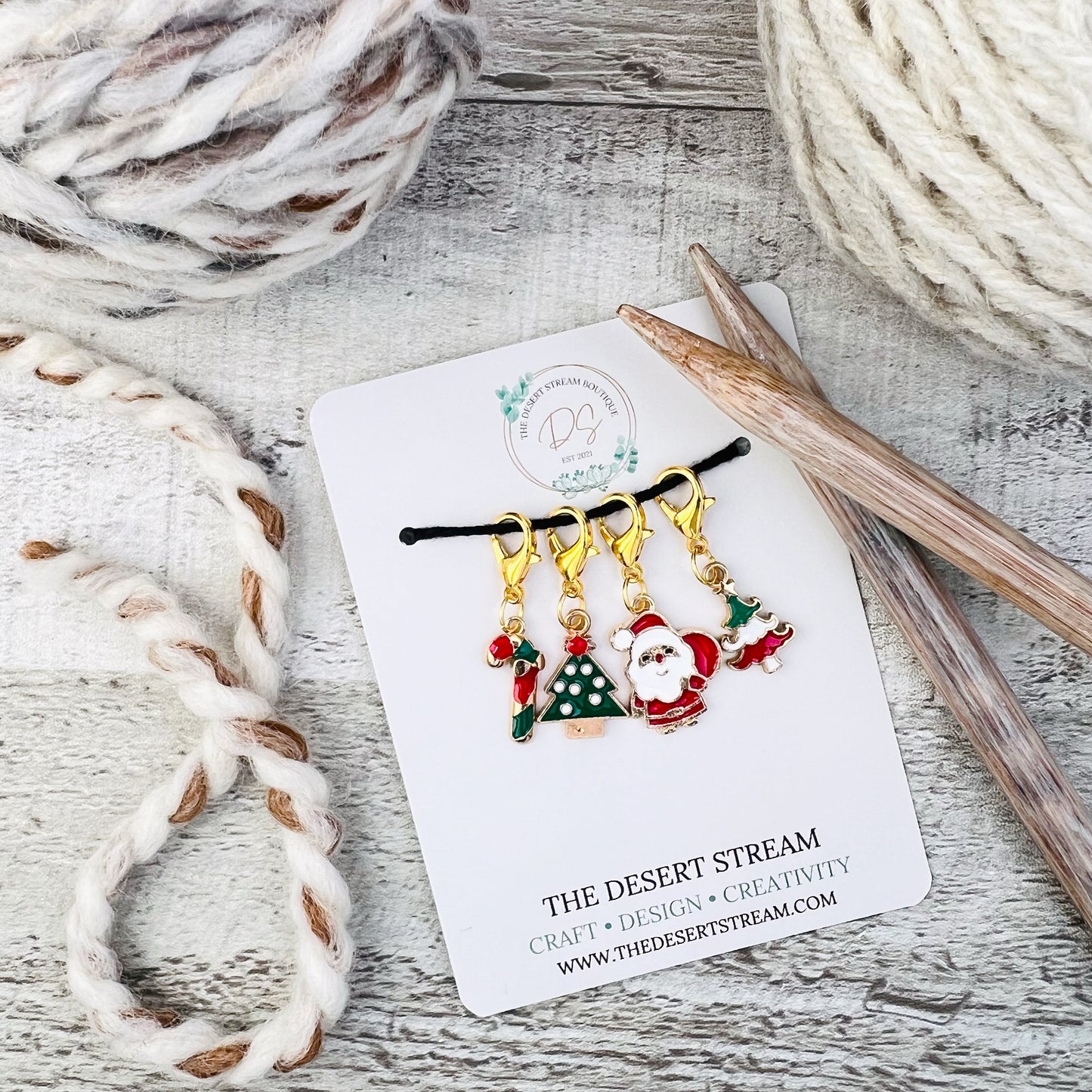 Christmas Stitch Markers Set - Knitting and Crochet
