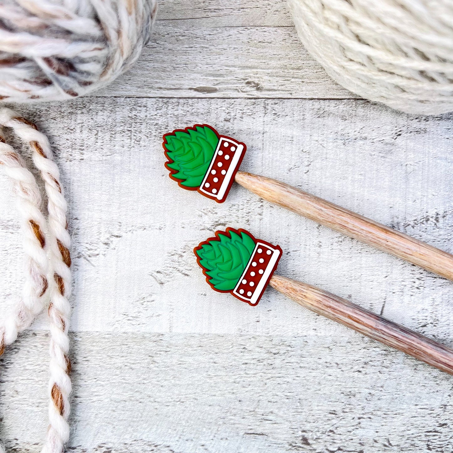 Succulent Stitch Stoppers Knitting Needle Point Protectors