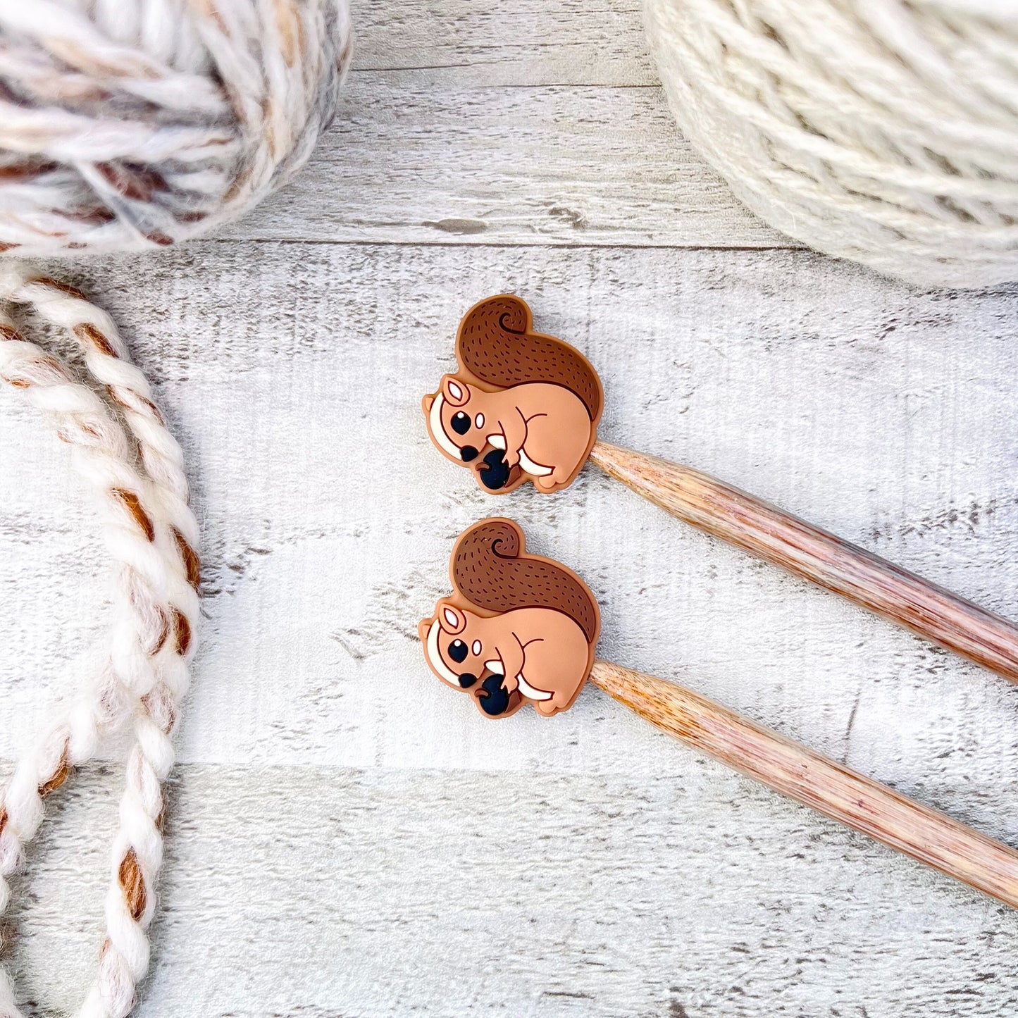Squirrel Stitch Stoppers Knitting Needle Point Protectors