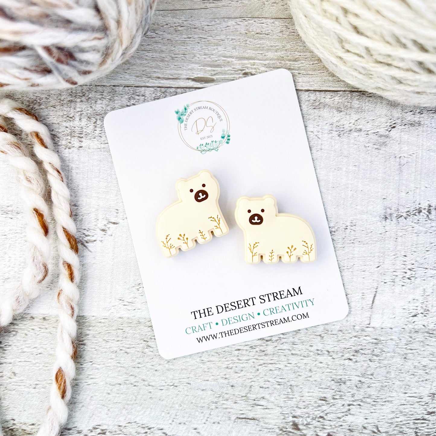 Embossed Bear Stitch Stoppers Knitting Needle Point Protectors