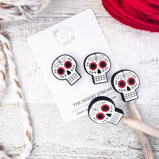 Candy Skull Stitch Stoppers Knitting Needle Point Protectors