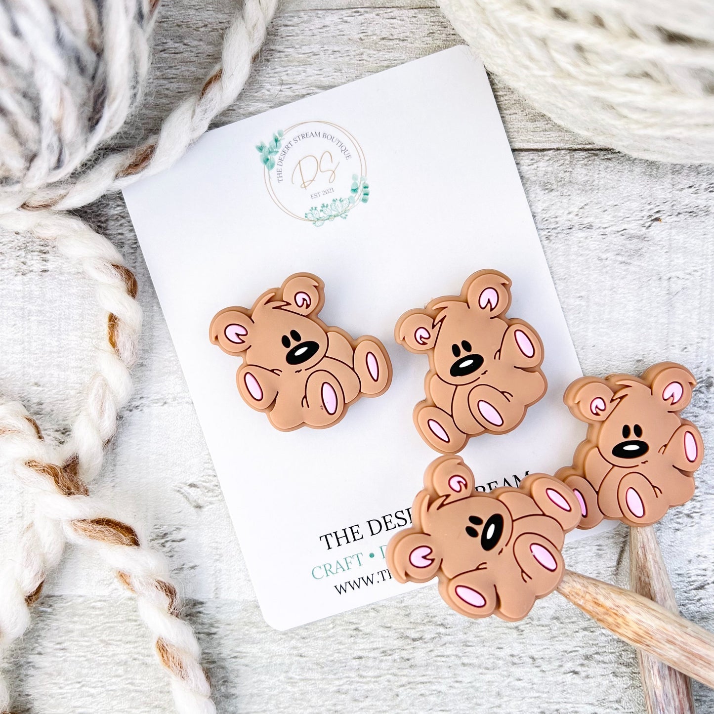 Bear Stitch Stoppers Knitting Needle Point Protectors
