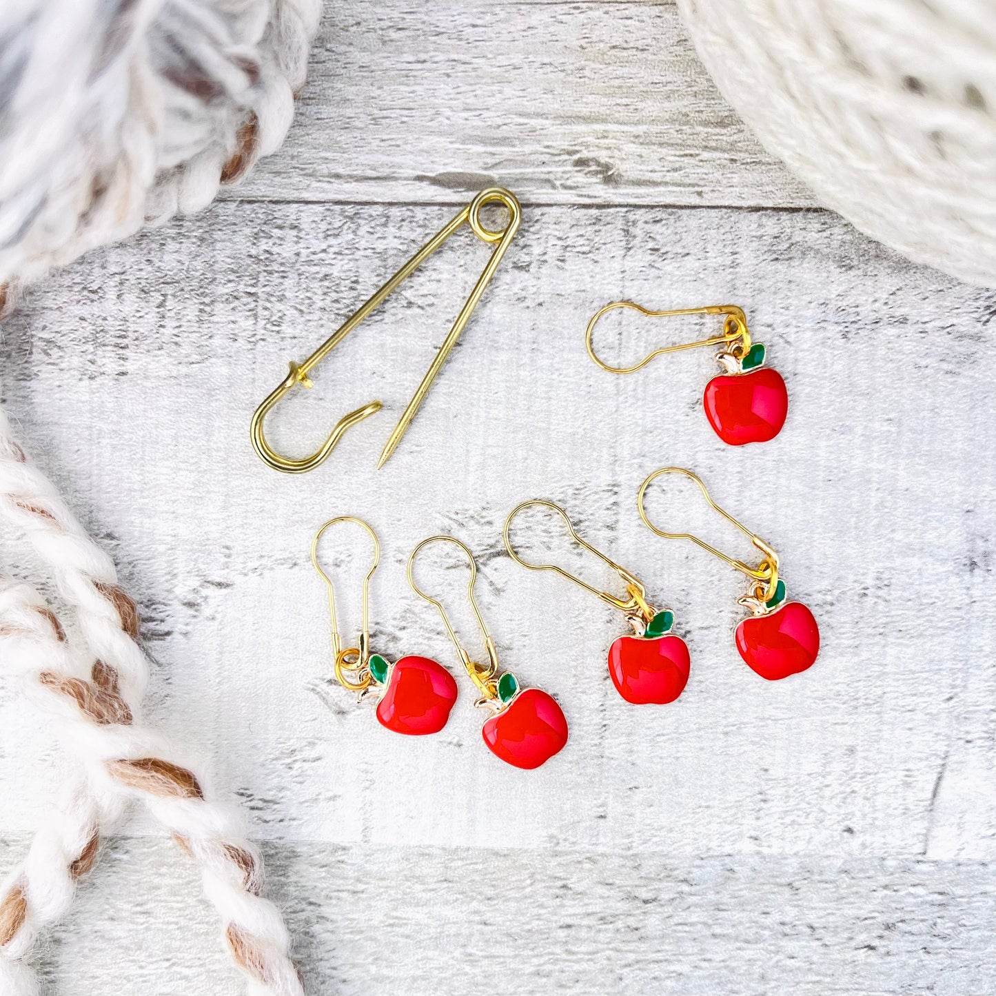 Apple Stitch Markers Set - Knitting and Crochet