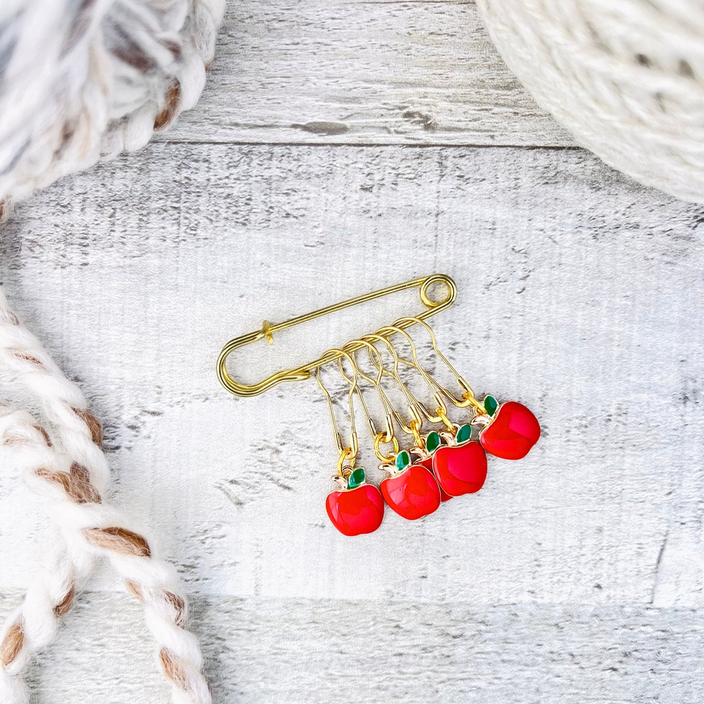 Apple Stitch Markers Set - Knitting and Crochet