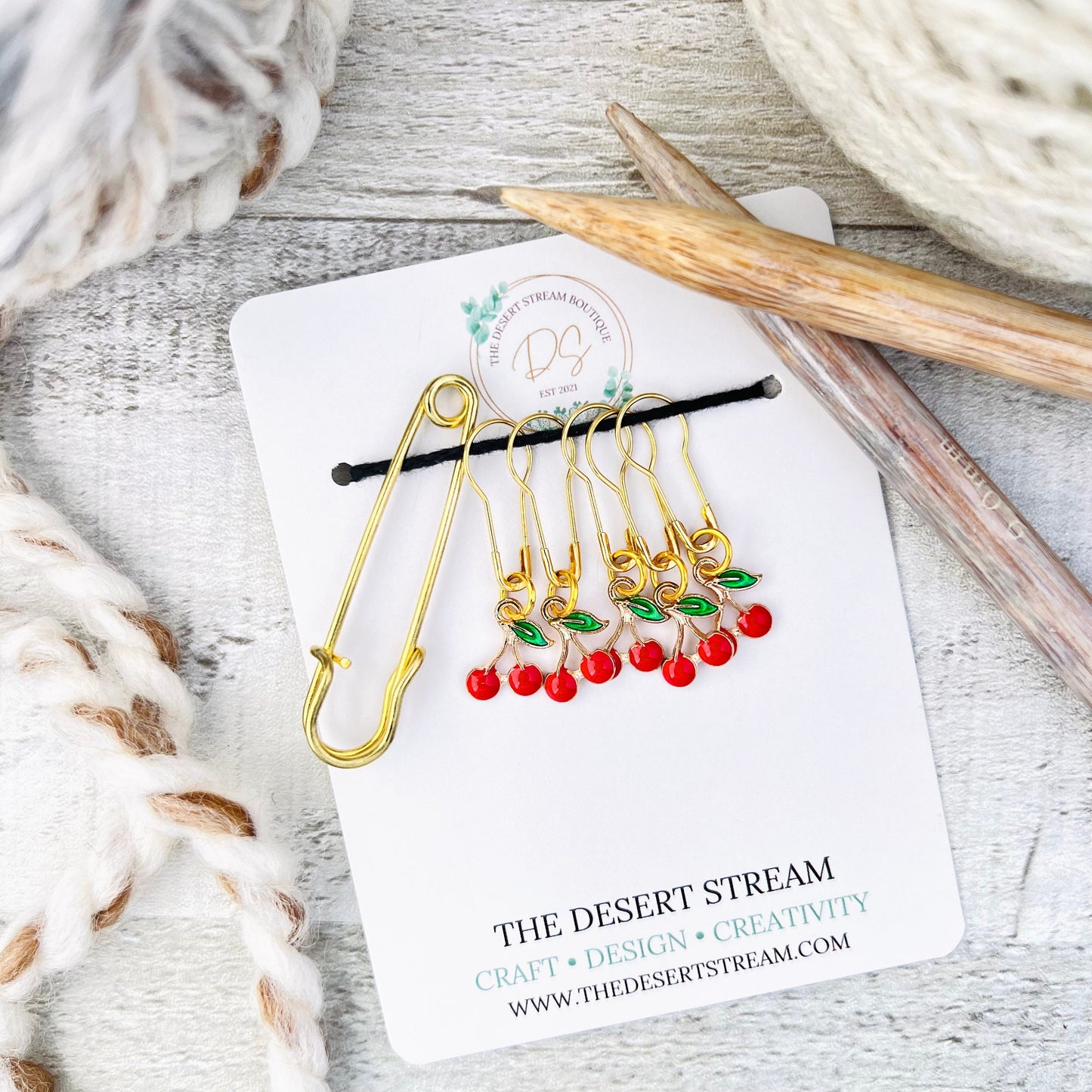 Cherry Stitch Markers Set - Knitting and Crochet