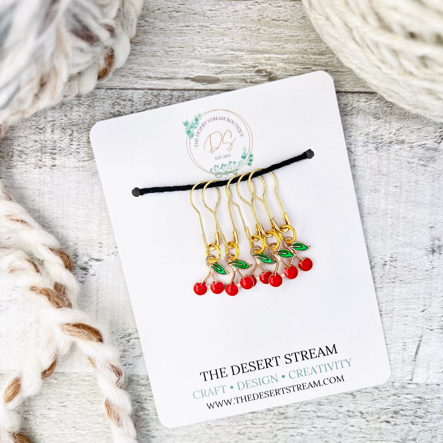 Cherry Stitch Markers Set - Knitting and Crochet