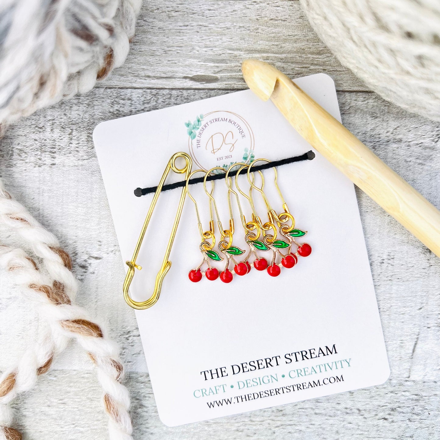 Cherry Stitch Markers Set - Knitting and Crochet