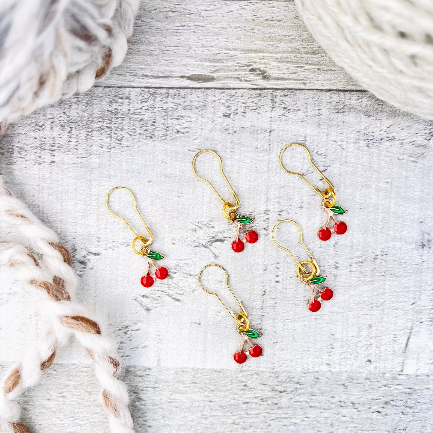 Cherry Stitch Markers Set - Knitting and Crochet