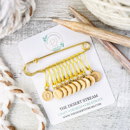 Numbered Stitch Markers Set for Knitting and Crochet