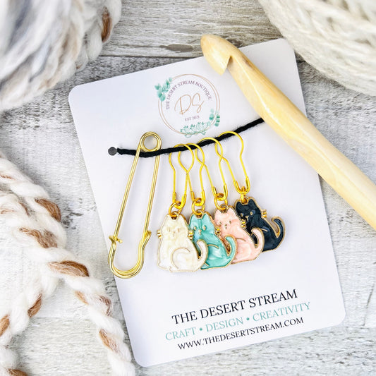 Cat Stitch Markers Set - Knitting and Crochet