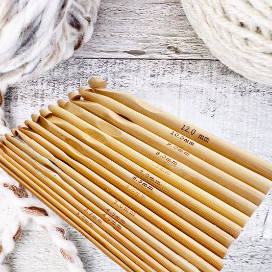 Bamboo Crochet Hooks - Set of 16