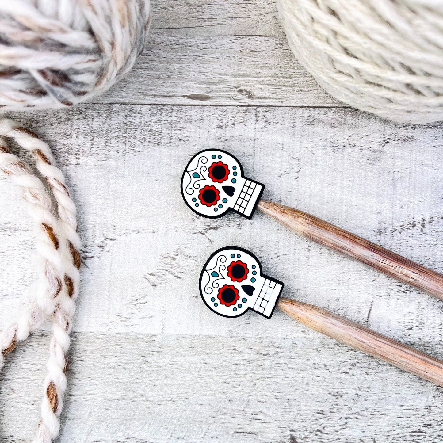 Candy Skull Stitch Stoppers Knitting Needle Point Protectors