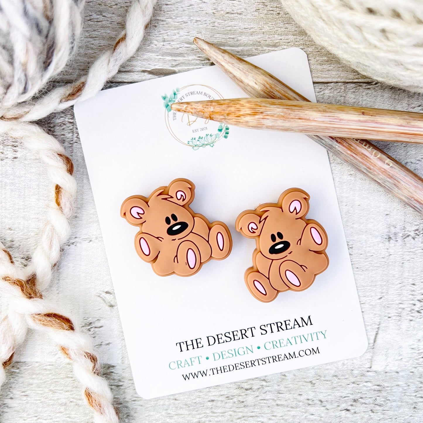 Bear Stitch Stoppers Knitting Needle Point Protectors