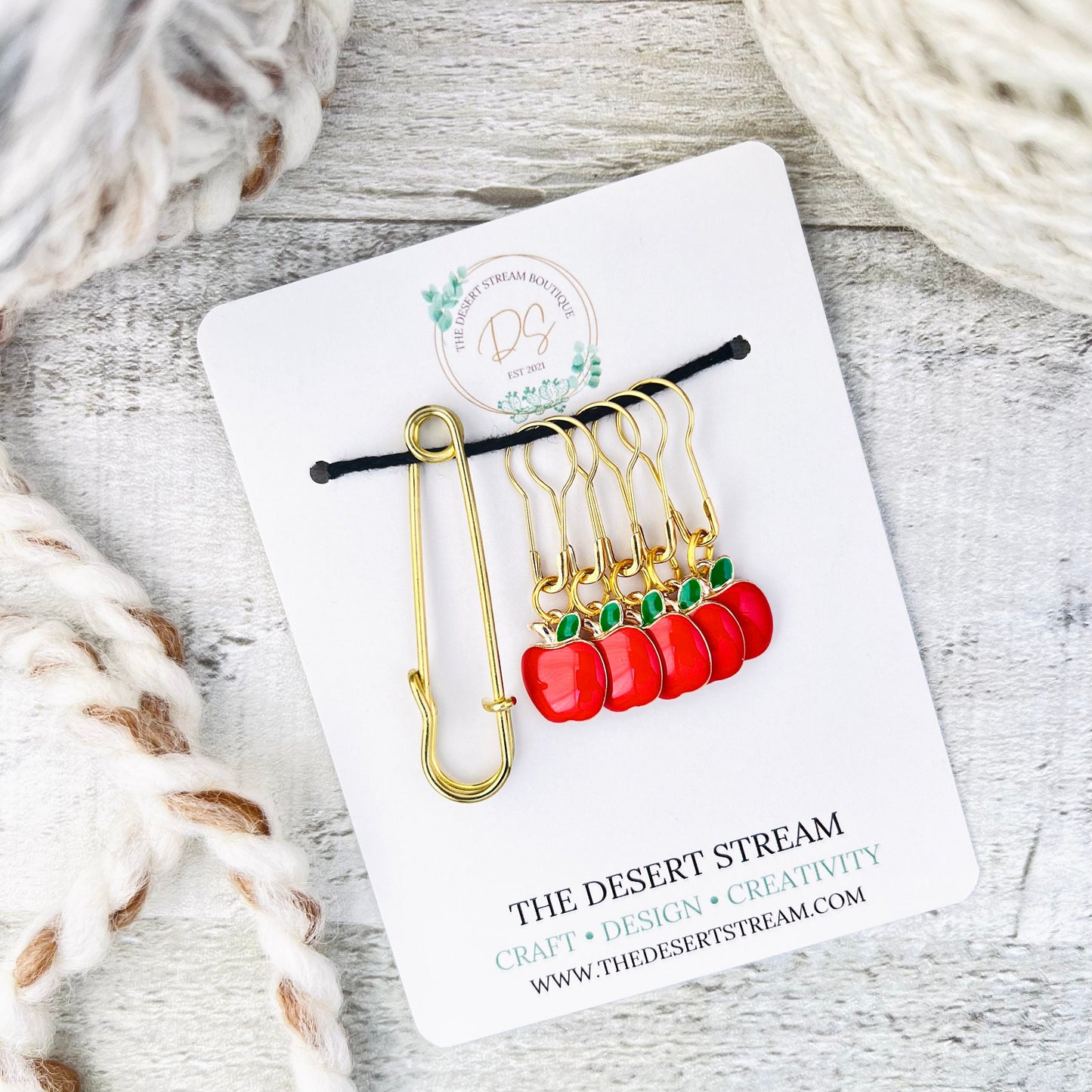 Apple Stitch Markers Set - Knitting and Crochet