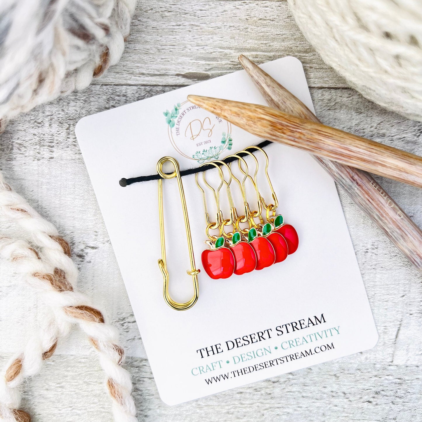 Apple Stitch Markers Set - Knitting and Crochet