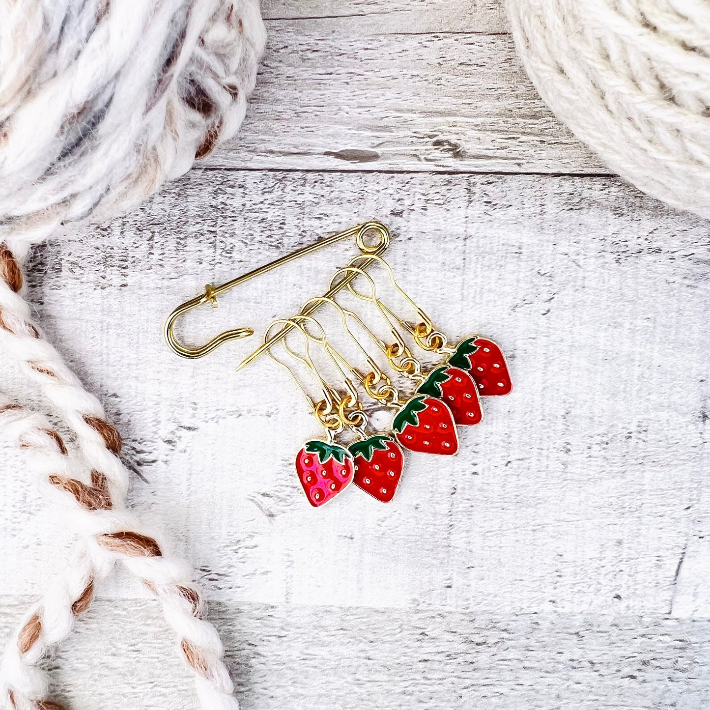 Strawberry Stitch Markers Set - Knitting and Crochet