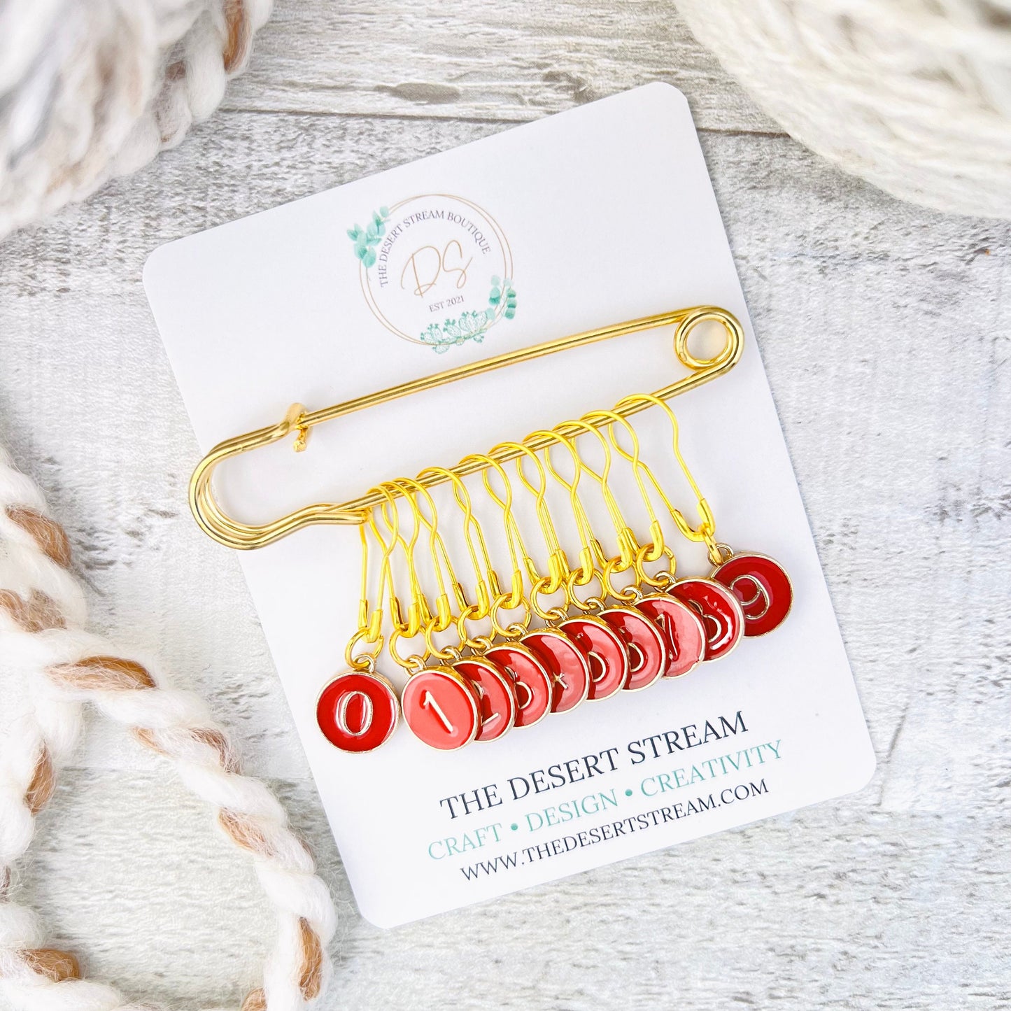 Numbered Stitch Markers Set for Knitting and Crochet
