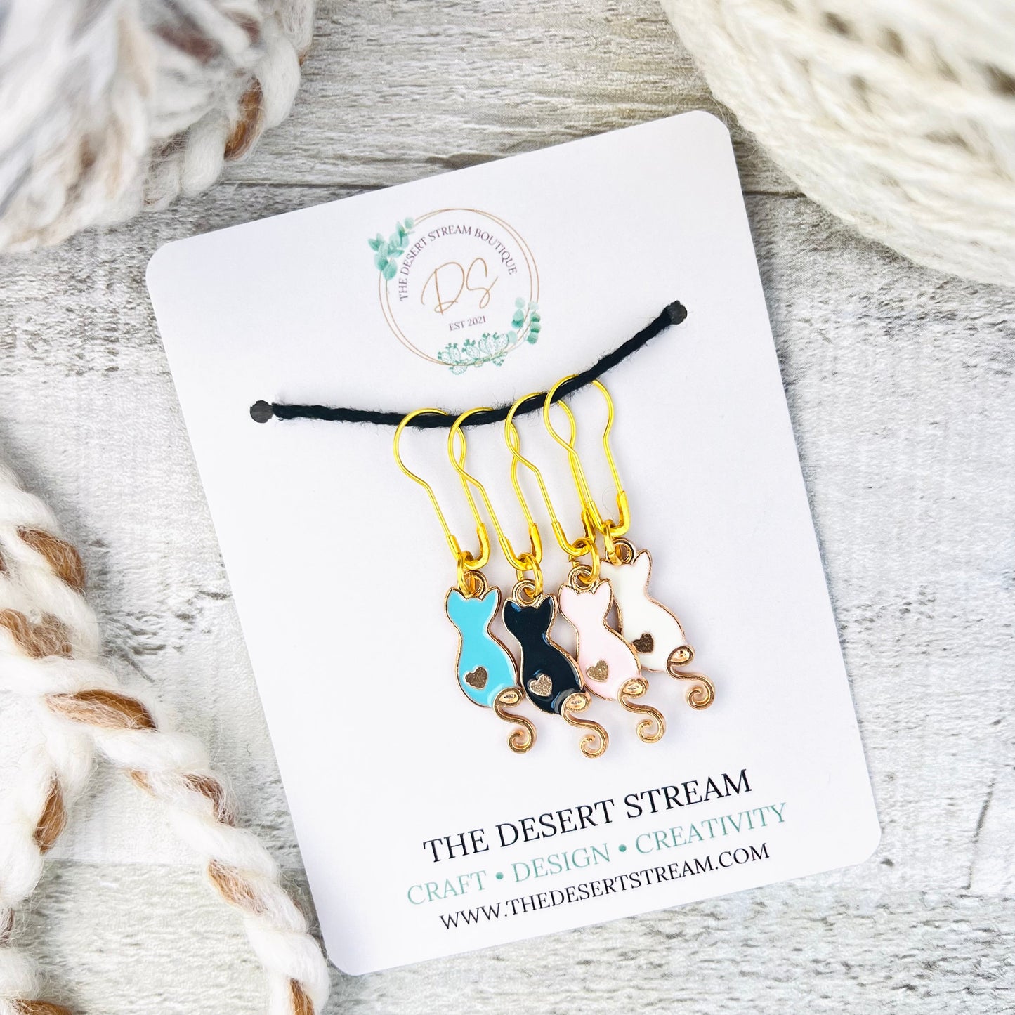 Cat Tails Stitch Markers Set - Knitting and Crochet