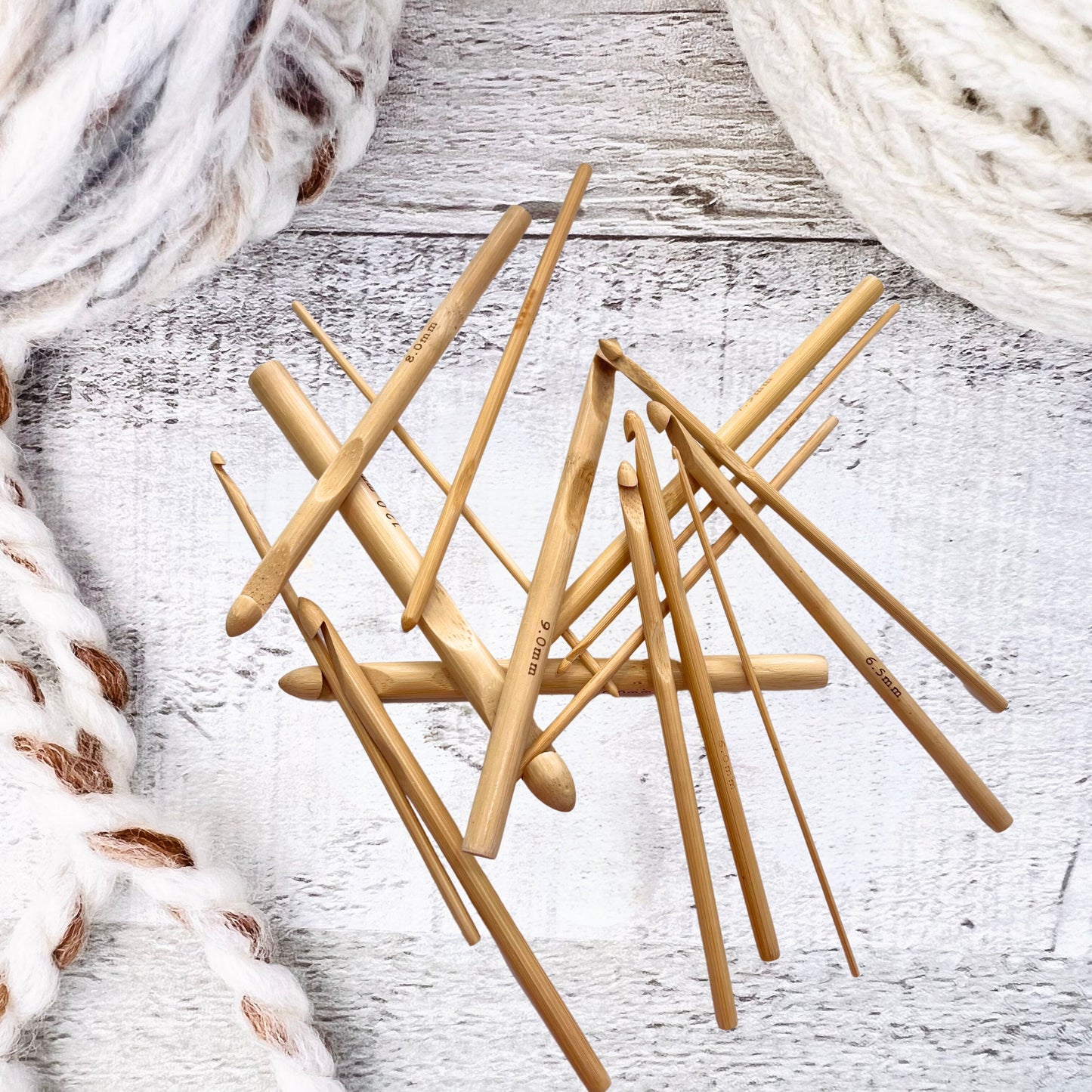 Bamboo Crochet Hooks - Set of 16