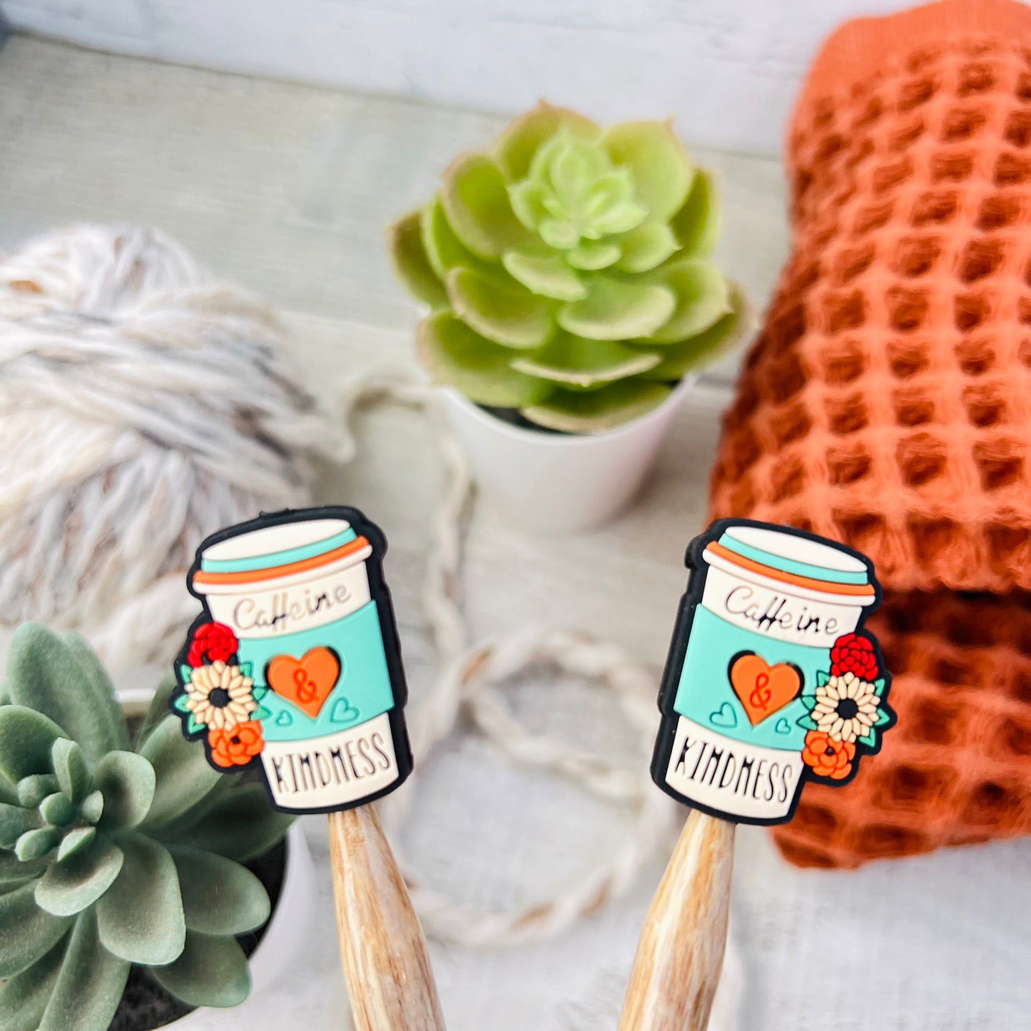 Caffeine & Kindness Stitch Stoppers Knitting Needle Point Protectors