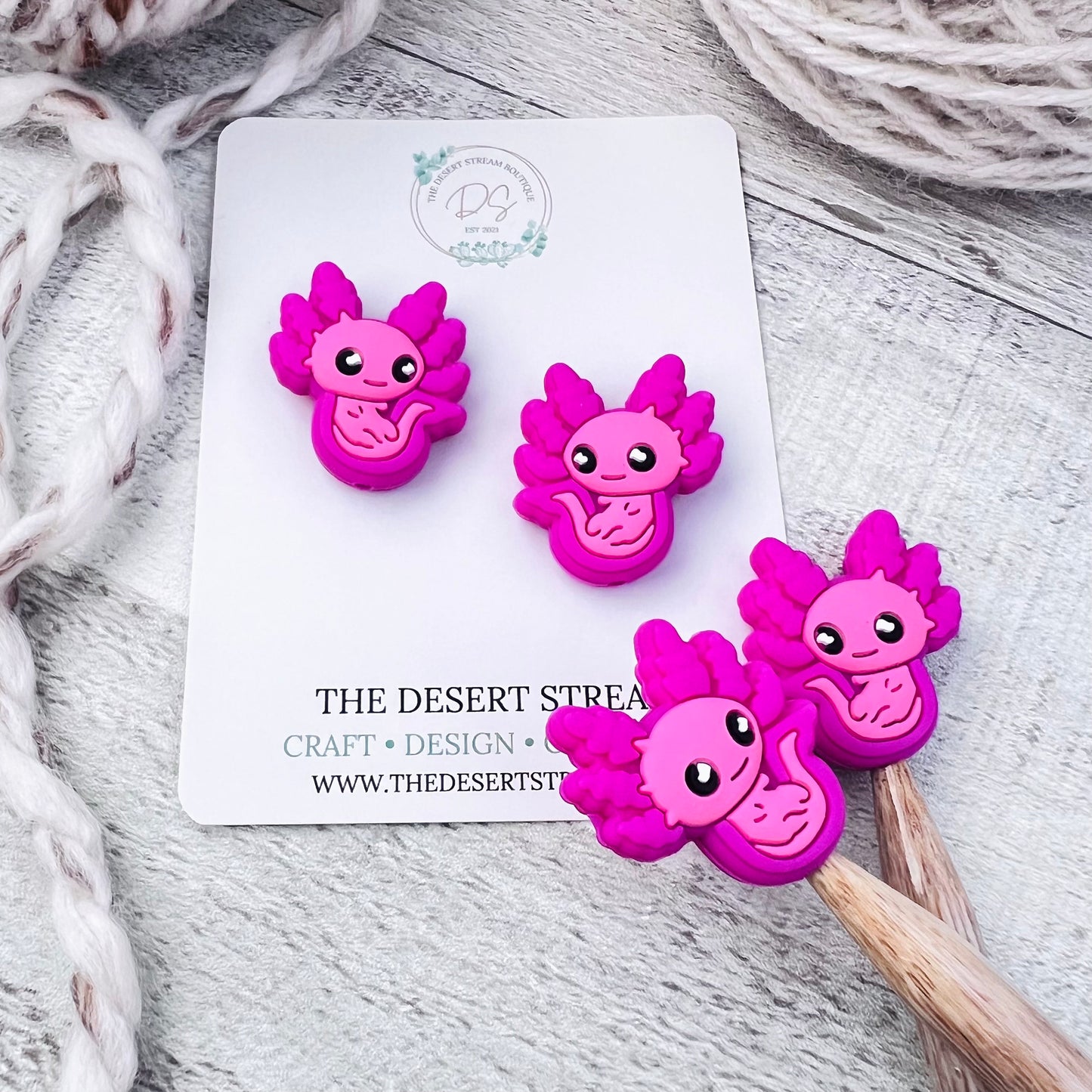 Axolotl Stitch Stoppers Knitting Needle Point Protectors